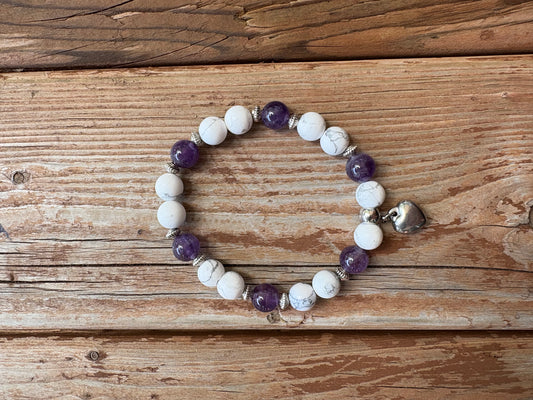 Âme lavande :  Améthyste et Howlite
