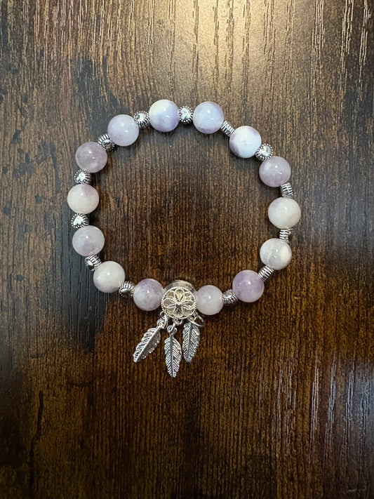 Rêve serein : Quartz blanc et calcédoine violet