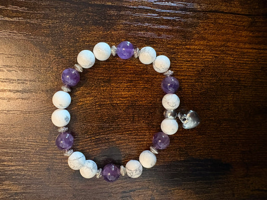 Âme lavande :  Améthyste et Howlite